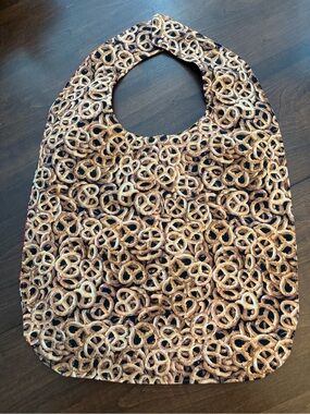 Puppies & Pretzels Bib/ with crumb catcher pocket